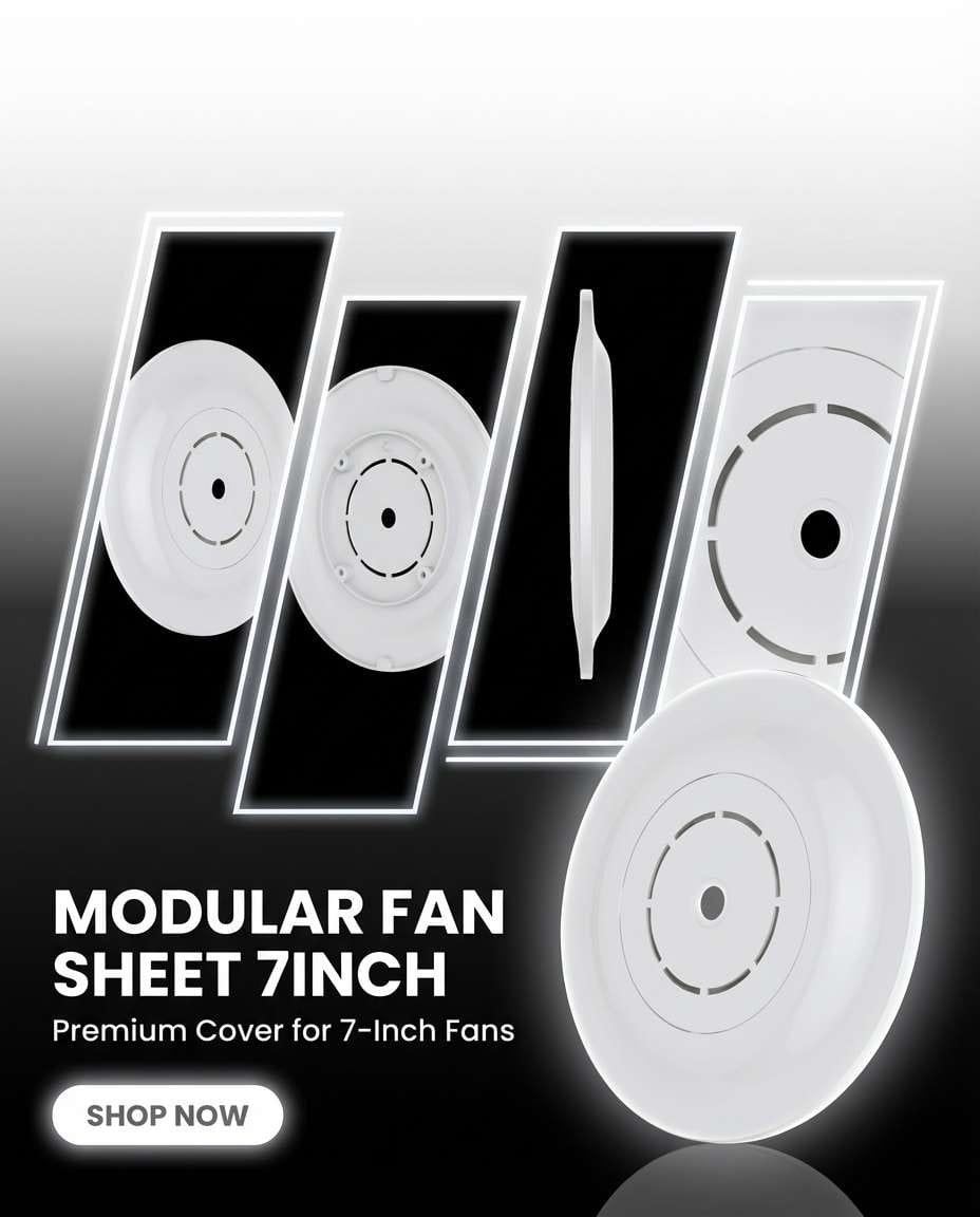 White modular fan sheet for seven inch fans